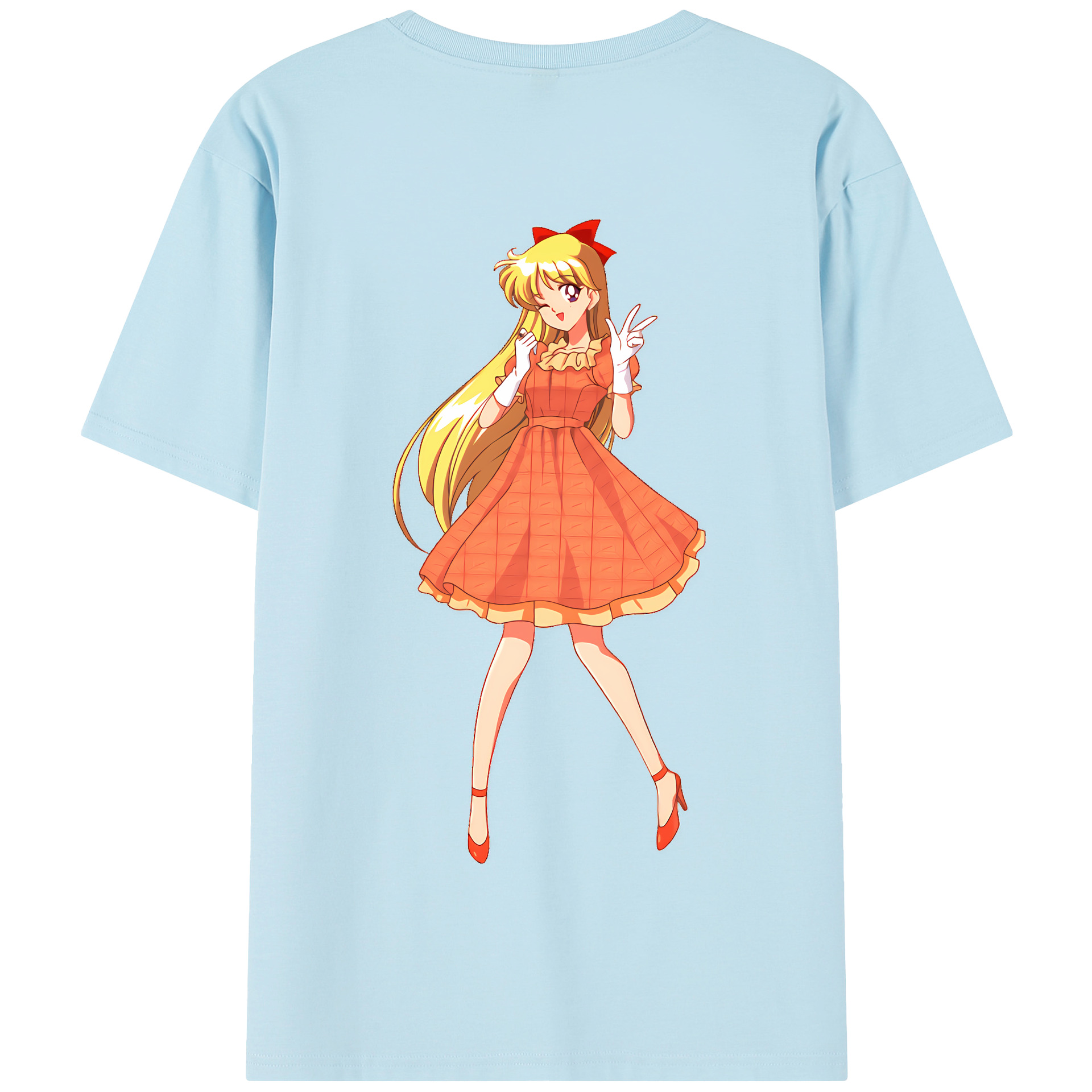 （画像用） 美少女戦士セーラームーン 愛野 美奈子 あいの みなこ Sailor Moon Aino Minako 綿100％半袖Tシャツ（背面プリント）